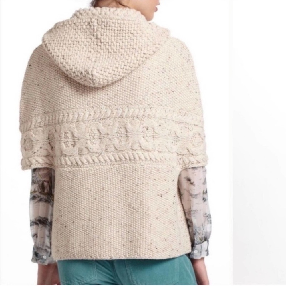 Anthropologie Far Away From Close - Cozy Hooded Short Sleeved Knit Sweater - Picture 3 of 9
